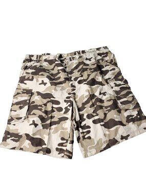 Boulder Creek Cargo Shorts Mens 54 Big Tall Camo Trading Brown Tan Khaki Chino